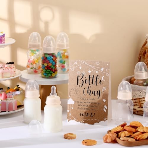 TrelaCo 20 Pcs Bottle Chug Game 20 Pcs Baby Bottles 1 Beige Sign, Kraft - Image 4