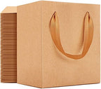 EUSOAR Tiny Gift Wrap Bags with Handles, 50 Pack 4x2.75x4.5 inches Kraft Paper Bags in Bulk, Heavy Duty Totes for Wedding, Grocery, Boutique, Retail, Business, Birthdays by EUSOAR