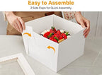 Kootek 15 Pack Cake Boxes 12 inch, 12x12x8 Tall Cake Box with Clear Window - Image 5