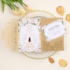 Personalized Wedding Invitations Gold Laser Cut Invitation Kit by HomeKitchen