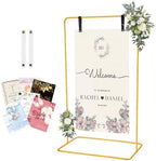Wedding Welcome Sign Stand Fabric Banner Stand With Design Bundle Rose Vine - Image 3