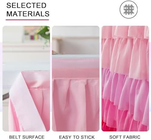 9ft Table Skirt Mermaid Tablecloth Purple Mermaid Table Skirt Rectangle Ruffle Baby Shower Gender Reveal Mermaid Birthday Party Decorations - Image 3