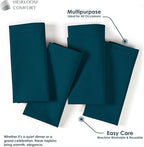 Teal Green Cloth Napkins 18x18 Inch - 12 Pack - 100% Cotton, Absorbent, Soft, Durable, Reusable, Washable - Hemstitch Mitered Edges - Ideal for Weddings, Parties, Gifts, Everyday Use - Image 5