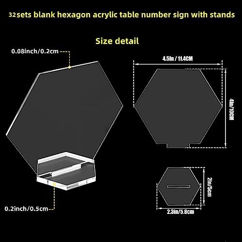 32 Sets Hexagon Acrylic Blank With Stand - Image 3