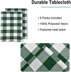 Hiasan Forest Green and White Plaid Tablecloth, 2 Pack, 60 x 120 inch - Image 3