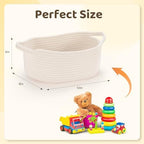 8 Pack Small Woven Baskets for Gifts Empty, 12"x8"x5" Cotton Rope Storage Baskets with Handles, Gift Basket Kit with Bags & Ribbons for Baby Shower, Nursery, Christmas, Easter, Bulk White - Image 2