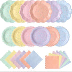 72 Pcs 24 Guests Sprinkle Confetti Party Plates and Napkins by Skybooly