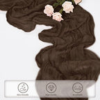6FT 20 Pack Brown Cheesecloth Table Runner 20 x 120 Inch Long Boho Fabric Rustic Cheese Cloth Table Runner for Wedding Bridal Shower Baby Shower Gauze Sheer Birthday Party Table Decorations - Image 5