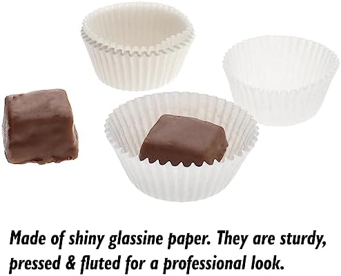 CybrTrayd No.5 Glassine Paper Approximately 12,500 Pieces – 1-1/4” Base, 3/4” Wall Candy Cups, White - Image 2