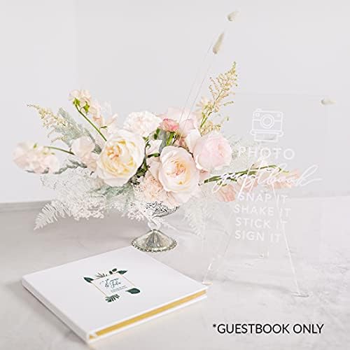 Andaz Press Personalized Wedding Guestbook with Gold Accents, Modern Tropical Palms White Guest Sign in Guest Registry 120 Pages 8.5 X 8.5 Memories Book for DIY, Scrapbook, Photo Album - Image 3