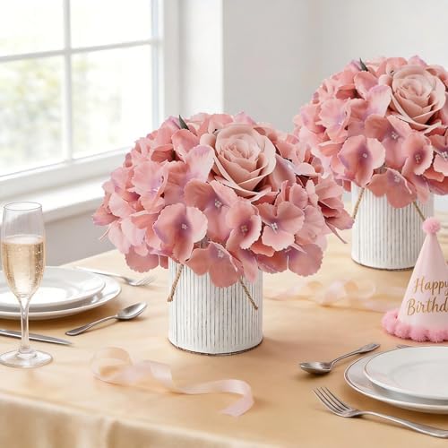 Deep Pink Flower Table Centerpieces - Set of 6 - Image 3