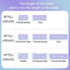 14ft Mermaid Tutu Tulle Table Skirt for Rectangle and Round Tables - Blue Purple Chiffon Decorations for Birthday Party, Baby Shower - Ruffle Skirting - Image 5
