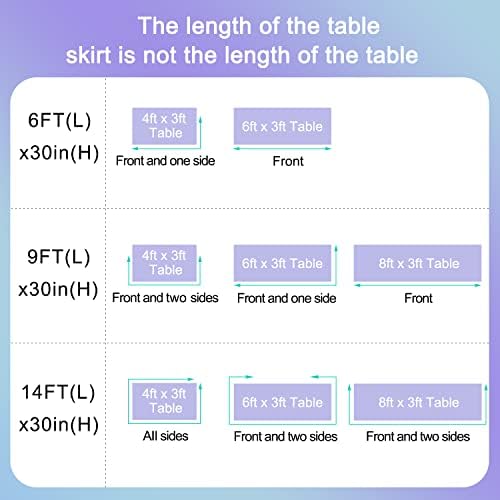 9ft Mermaid Tablecloth Party Blue Purple Tutu Tulle Table Skirt for Rectangle Round Tables Chiffon Table Decorations for Mermaid Birthday Party Baby Shower Ruffle Table Skirting - Image 5