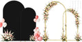 Set of 2 Metal Arch Backdrop Stands with Black Covers, 6/7.2FT by Laxwuqu