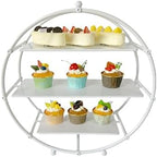 White 3 Tier Metal Cupcake Stand Tiered Dessert Display Serving Tray - Image 6