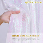 White Iridescent Sequin Backdrop 7ft x 7ft Glitter Photo Booth Backdrop - Image 6