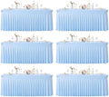 6 Pack Baby Blue Spandex Tablecloths for Rectangle Tables 6 Foot Blue Stretch Table Cloth Rectangle 6ft Elastic Fitted Table Cover with Skirt for Wedding Baby Shower Boy Birthday Party Banquet Buffet by Suppromo