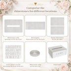 Queekay DIY Rhinestone Wooden Wedding Card Box with Slot Lid Letter Sticker - Image 4