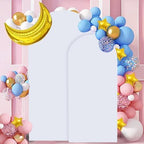 FANPROMS Arch White Cover Spandex Arch Cover Set of 2 Arches Covers Stretchy Backdrop Wedding Arched Covers Fabric Chiara Backdrop Covering 7.2FT 6FT for Baby Shower Birthday Banquet Decorations - Image 6