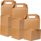 Shallive 28 Pcs Large Brown Kraft Lunch Boxes with Handle - 9x6x6 Inch Gable Gift Boxes for Baby Shower, Birthday Parties by SHALLIVE