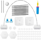 Balloon Arch Stand Kit, Adjustable Frame with 15 Fiber Poles, 50 Clips, Air Pump, for Birthday, Wedding, Baby Shower by Piler