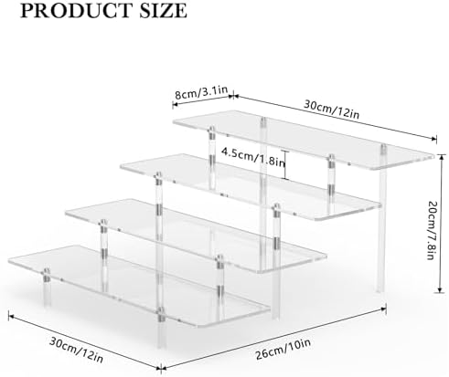 4 Tier Acrylic Display Riser Stand, Clear Perfume Organizer, Cupcake Stand - Image 2