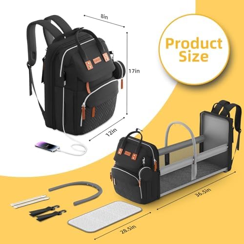 ISMGN Diaper Bag Backpack with Changing Station, Baby Bags for Boys, Black - Image 6