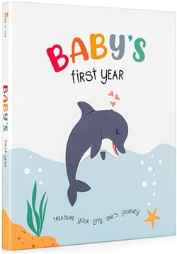 Baby's First Year Book, Gender-Neutral Ocean Baby Memory Book and Keepsake by KidsNAll