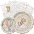 Teddy Bear Gender Reveal Baby Shower Decorations for 40 Guests, We Can Bearly Wait Baby Shower Plates and Napkins Set, Pink Blue Bear Party Supplies, Neutral Baby Shower Tableware Decor by Unknown