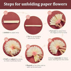 Serwalin 8 Pcs 31.5"*24"*20" Pink Giant Paper Flowers Decorations for Wall - Image 6