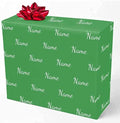 MyPupSocks Personalized Text Wrapping Paper, Custom Logo Gift Wrapping Paper Roll with Printed Name Green for Friend Grandma Grandpa Birthday Wedding Christmas Gifts 5 Rolls by MyPupSocks