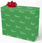 MyPupSocks Personalized Text Wrapping Paper, Custom Logo Gift Wrapping Paper Roll with Printed Name Green for Friend Grandma Grandpa Birthday Wedding Christmas Gifts 3 Rolls by MyPupSocks