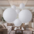 Glooglitter 5 Pcs 20 Inch White Paper Lanterns Large Round Party by Glooglitter