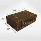 wald imports - Paperboard Suitcase -Decorative Storage Boxes - Suitcase for Decoration, Storage, and More (Brown) - Image 2
