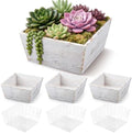 Dandat 4 Set 8 Inch Wooden Flower Box Rustic Table Centerpieces,White by Dandat