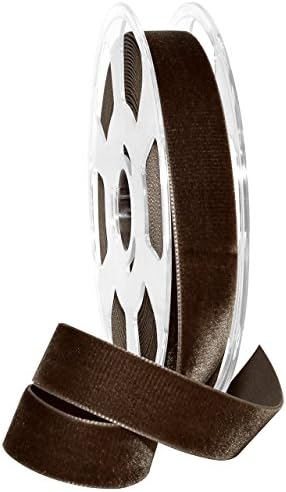 Morex Ribbon Nylon, 7/8 inch by 11 Yards, Café, Item 01225/10-636 Nylvalour Velvet Ribbon 7/8" x 11 yd by MorexRibbon