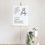 Andaz Press Custom Large Baby Shower Welcome Sign, 16" x 20", Minimal Floral Oh Baby Personalized Canvas Welcome Sign, Gender-Neutral Canvas Sign for Baby Sprinkle, Fall Baby Shower Decorations - Image 2