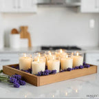 Hosley's 96 Pack of Ivory Unscented Clear Glass Filled Votive Candles - Image 5