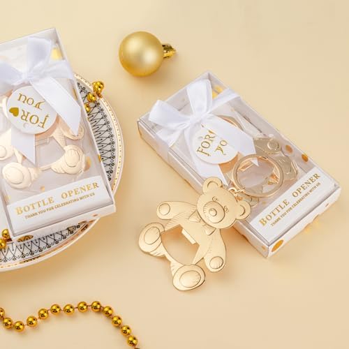 Baby bottle Opener Baby Shower Party Gift Bottle Opener Cute Bear Shape Bottle Opener Guest Wedding Party Gift Back Children's Birthday Party decoration（white 24/packs） - Image 3