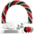 PMU DIY Professional Balloon Arch Deluxe Kit (Black, Red and Silver) Balloon Garland for Party Decoration, Decoration Kit for Birthday Party, Wedding, Graduation, Baby Shower (41689-61646) Pkg/1 by PMU