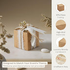 Pack of 40 Gift Favor Boxes with Lids (2.36 x 2.36 x 2.36 inch) - Ideal for Wedding - Corrugated Havana - Image 3