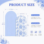 Blue Floral and Ripple Arch Backdrop Cover Set of 2 Party Arch Covers 7.2 and 6ft Spandex Arch Covers Stretchy Backdrop Birthday Wedding Bridal Baby Shower Photo Balloon Arch Backdrop Stand Cover - Image 6