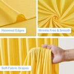 8 Panels Yellow Backdrop Curtains - Wrinkle Free Fabric Backdrop Curtain for Photoshoot, 10FT Wedding Party Photo Backdrop Drapes for Birthday Baby Shower Photography Stage Background Decorations - Image 2