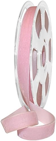Morex Ribbon Nylvalour Velvet Ribbon, Nylon, 5/8 inch by 11 Yards, Baby Pink, Item 01215/10-598, 5/8" by 11 yd by MorexRibbon