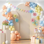 Set of 3 Wedding Arch Backdrop Stand,4+5+6 FT，Small Metal Arch Frame with 3 Beige Backdrop Covers,Easy Setup for Birthday Baby Shower Anniversary Dessert Table Decoration - Image 2