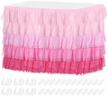 MECCANIXITY 1 Pack 9ft Pink Tutu Table Skirt, Ruffle Tablecloth for Rectangle or Round Table Cover for Birthday Weddings Cake Dessert Table Decorations by MECCANIXITY