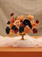 Serwalin Artificial Fall Flowers Orange and Black Silk Flowers for Wedding - Image 3