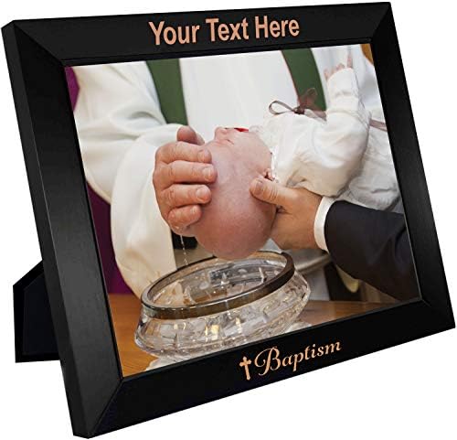 PersonalizationStreet - Religion Occasions: Baptism Personalized 4" x 6" Horizontal Black Wood Photo Frame with Free Custom Engraving, Shipping and Photo Print of Your Special Photograph - Image 2