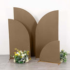 Efavormart Set of 4 Taupe Spandex Half Moon Arch Covers, Custom Fit Chiara Backdrop Slipcovers 2.5ft-7ft for Modern Farmhouse and Industrial Staging by efavormart