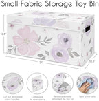 Sweet Jojo Designs Purple Watercolor Floral Girl Small Fabric Toy Bin Storage Box Chest For Baby Nursery or Kids Room - Lavender, Pink and Grey Shabby Chic Rose Flower - Image 6